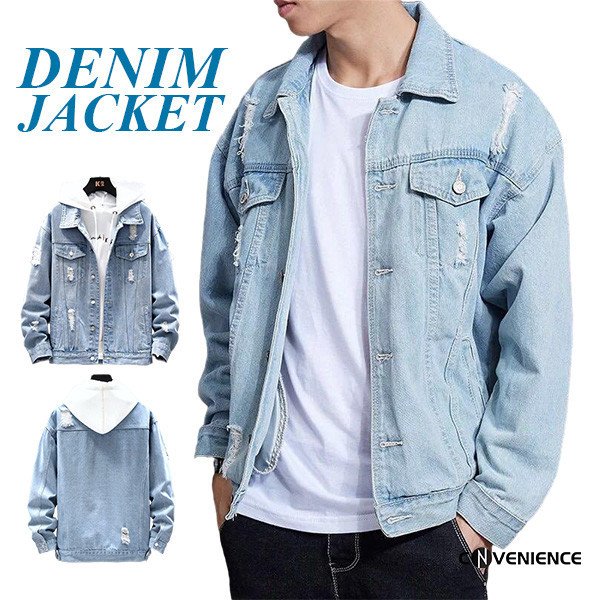ダメージジージャン Gジャン デニム ジャケット  MINK メンズ Gジャン デニムジャケット デニム ジャケット ジージャン