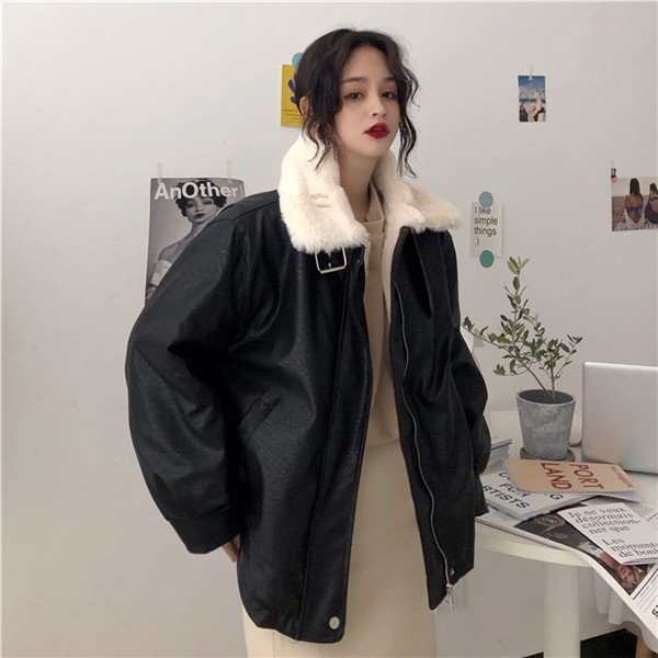 2021秋冬新品レディース　ライダースジャケット　ゆるめ　防寒　オトナ女子コーデ　ファション　スリム　秋冬コーデ　暖かい　カジュアル　アウターの通販は