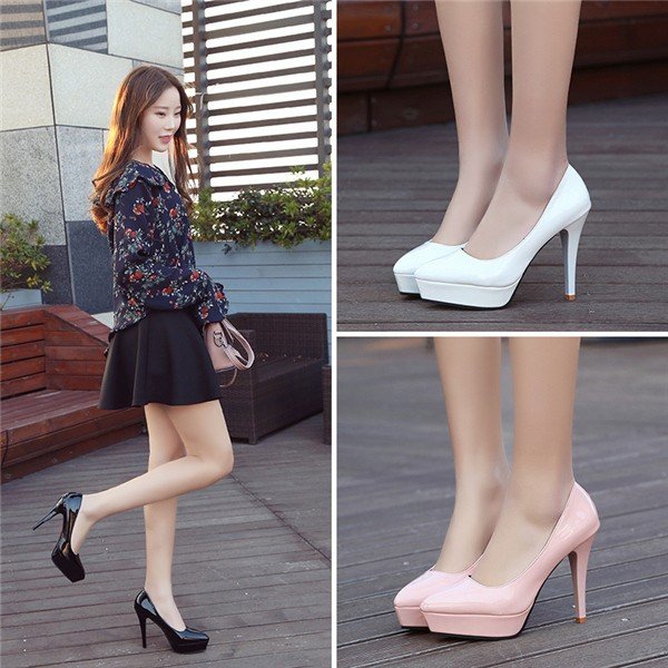 ハイヒール パンプス 痛くない 厚底防水台 パンプス 美脚 春秋　結婚式 パーティー 二次会