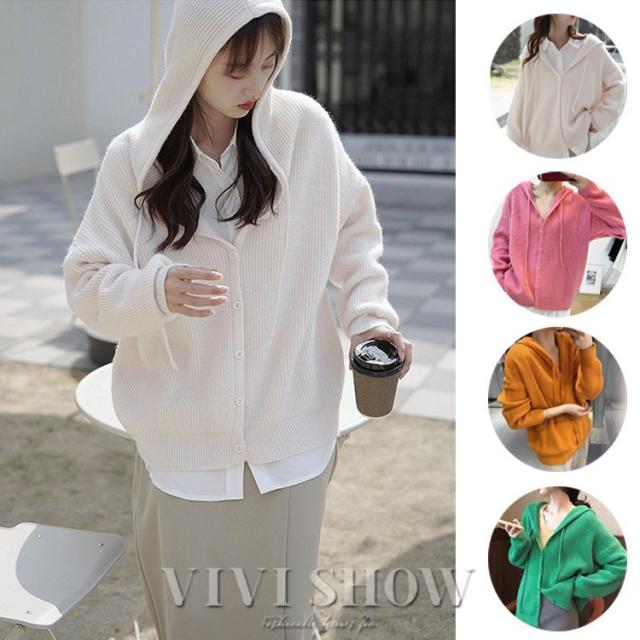 ニットカーディガン レディース カーディガン 羽織り 長袖 無地 トップス アウター ショート丈 前開きの通販は 5,930円