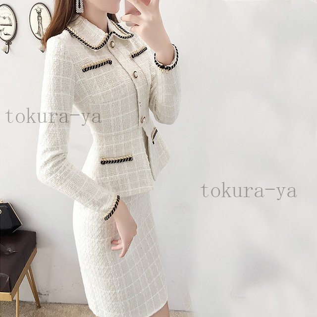 ツイード ジャケット スカート セットアップ レディース お嬢様 フォーマル 通勤 二次会 お呼ばれ 20代 30代 2点セット タイトスカート ミニスカートの通販は ツイード ジャケット スカート セットアップ レディース お嬢様 フォーマル 通勤 二次会 お呼ばれ 20代 30代 2点セット タイトスカート ミニスカートの通販は
