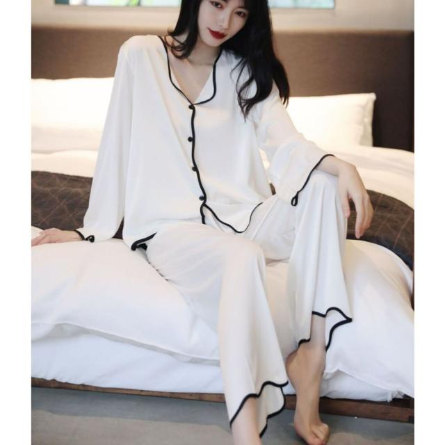 レディースパジャマ ルームウェア 部屋着 長ズボン 上下セット