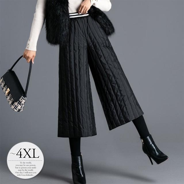 パンツ 中綿入りパンツ ボトムス キルティング  フレア 楽ちん 暖かい モード モノトーン ブラック 女子会 デート イベント モダン ママ の通販は 4,650円
