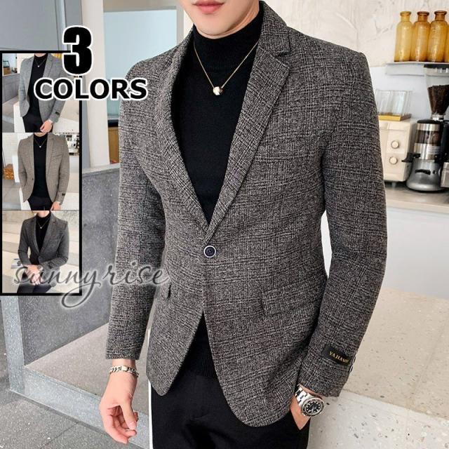 メンズ テーラードジャケット ビジネススーツ ブレザー ビジネス カジュアル 紳士用 アウター 通勤 結婚式 新作の通販は 6,780円
