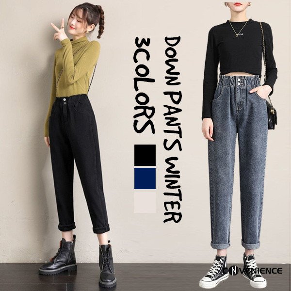 レディース 裏起毛 デニムパンツ ワイドパンツ ジーンズ Gパンツ ボトムス 防寒 防風 保温 体型カバー 着痩せ フリース 暖かい 30代 40代 大きいサイズ