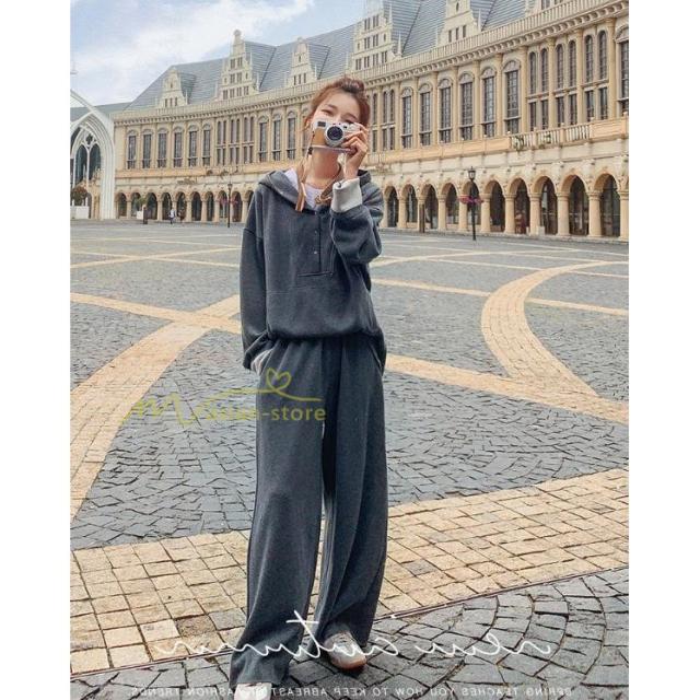 ルームウェア セットアップ レディース スウェットパーカー パンツ