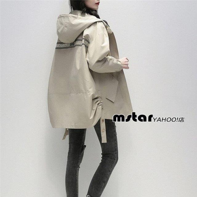 レディース トレンチコート ショート ジャケット フード付き トレンチ 30代 40代の通販は 8,571円