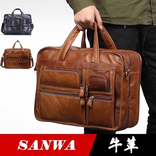 トートバッグ　ショルターバッグ　メンズ　手提げバッグ　本革　レザー　2way　斜め掛け　ビジネス　カジュアル　通勤　通学　かばん　大きめ