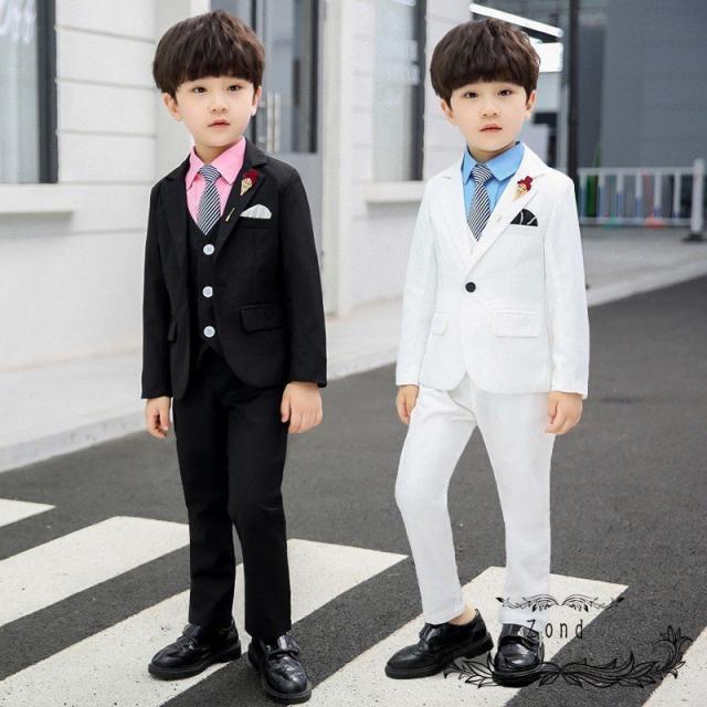 ブラックスーツ 子供スーツ男の子フォーマル6点セットタキシード子供服キッズ