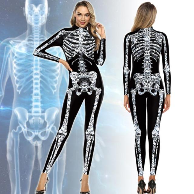 ハロウィン コスプレ 大人 全身タイツ 衣装 コスチューム 骨 骸骨 模型
