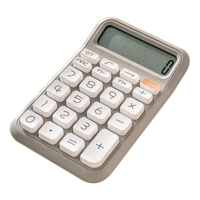 かわいい カラフル電卓 レトロ 電卓 パープル 文具 グレー イエロー 