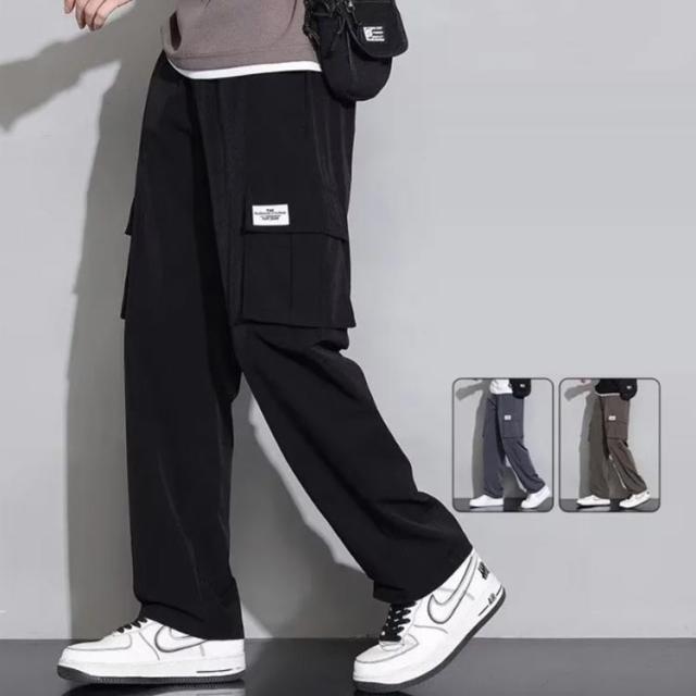 カーゴパンツ ワイドパンツ 春服 調整紐 サルエルパンツ ストリートパンツ ウエストゴム ロングパンツ 無地 カジュアル 速乾 ゆったり メンズ ワイドパンツ 夏服 涼しい イージーパンツ メンズズボン 通気 カジュアル 多機能 スポーツ 快適 春 夏