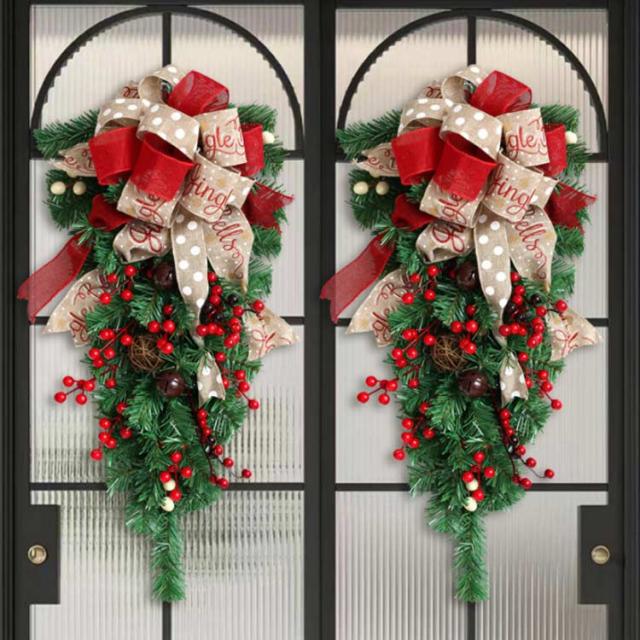 クリスマス 北欧 クリスマスツリー 60cm 壁掛け ミニ クリスマスリース 