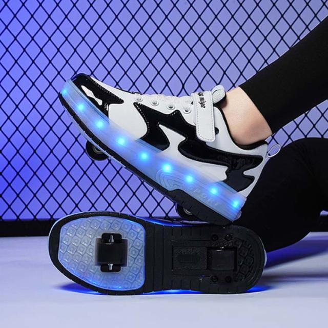 ローラーシューズ ローラースケート 光る キラキラ 2輪式 キッズ 大人