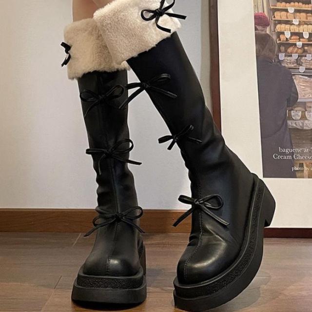 レディース ロングブーツ シンプル ジョッキー ブーツ 本革 太ヒール