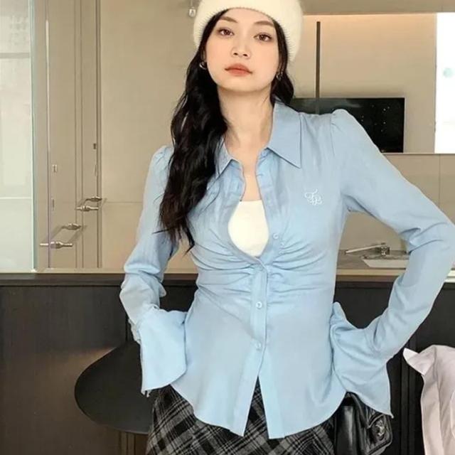 gimaguas ギマガス LUPA SHIRT フリル 長袖 シャツ ギャザー GIMAGUAS - BROWN LUPA SHIRT – LE LABO STORE