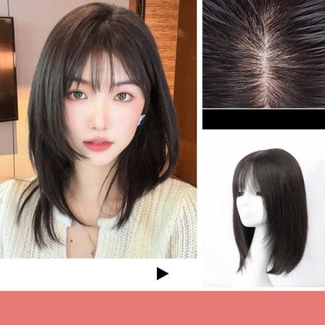 フルウィッグ 人毛 レディース ミディアム ウィッグ 人毛100％ 自然