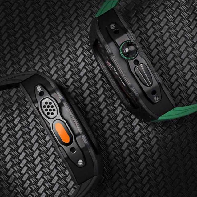 アップルウォッチケース apple watch バンド カバー ラバー 一体型 カーボンファイバー ステンレス ケース メンズ ベルト series9 8 7 6 SE 用 44mm 45mm 高級ベルト アップルウォッチ 交換ベルト ケースバンド 装着簡単 おしゃれ 腕時計 ケース 送料無料_2