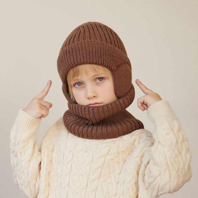 販売販売店 スキーウェア 子供用 140 ネックウォマー付ニット帽 グローブ