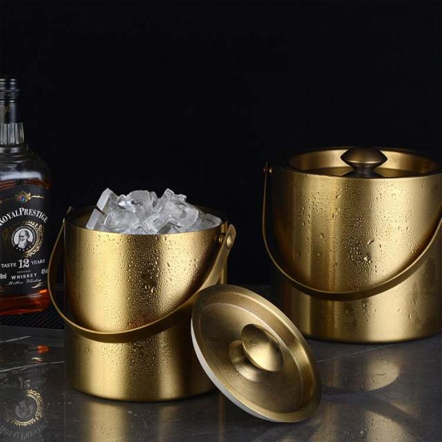 新品未使用 純銅 氷入れ アイスペール トング 木台付 酒器 ワインクーラー アイスバケット アイストング付 大容量 2L アイスペール ワイン