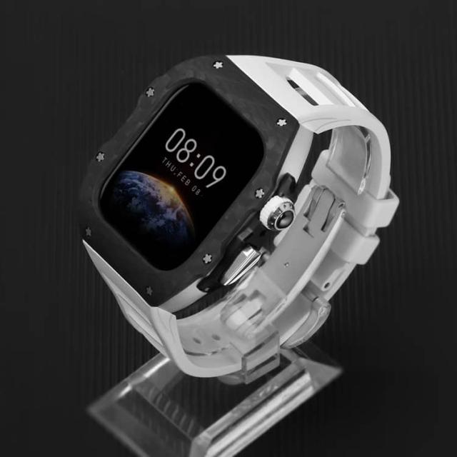 apple watch s11 一体型 バンド Apple Watch S10 炭素繊維バンド Apple watch 10 交換用バンド 46mm Apple Watch S10 42mm apple watch 11 炭素繊維一体型 Apple Watchバンド レザーストラップ apple watch 炭素繊維カバー ギフト プレゼント ギフトボックスあり_2