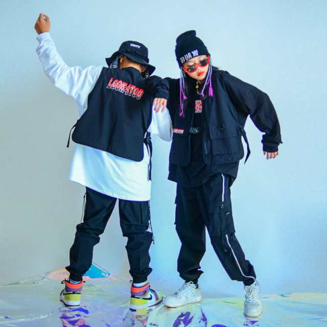 キッズダンス衣装 ヒップホップ セットアップ パンツ ジャケット HIPHOP 長袖 女の子 男の子　練習着 ジャズダンス