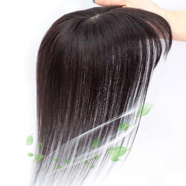 ロング 人毛 トップカバー ウィッグ 手植え レディース 35cm 増毛 30cm