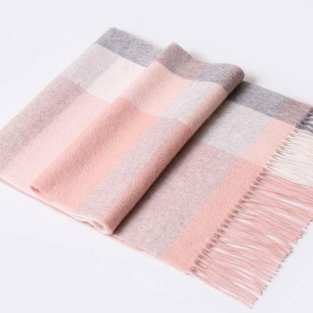 100%カシミヤ 厚手 チェック 防寒 カジュアル 冬 なめらか カシミヤ