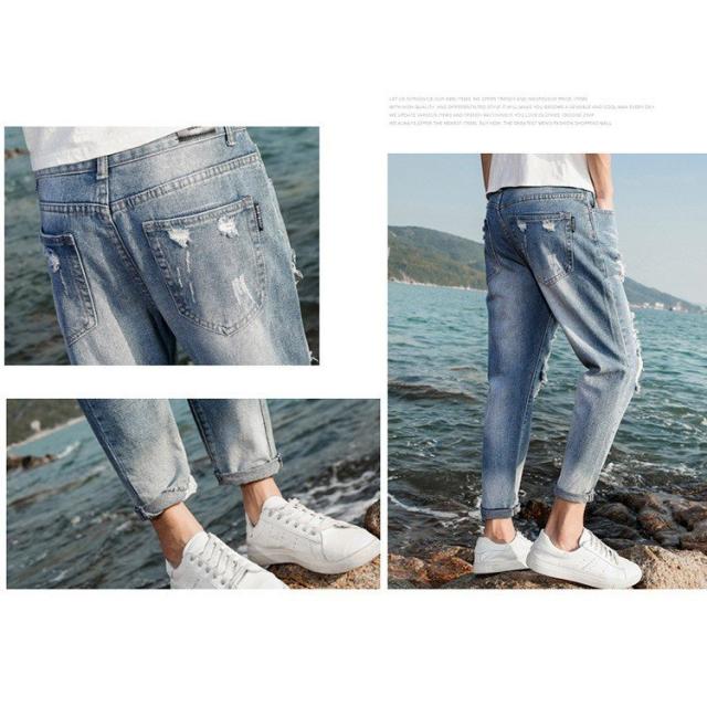ダメージ ダメージ ジーンズ 夏秋パンツ やわらか ストレッチ