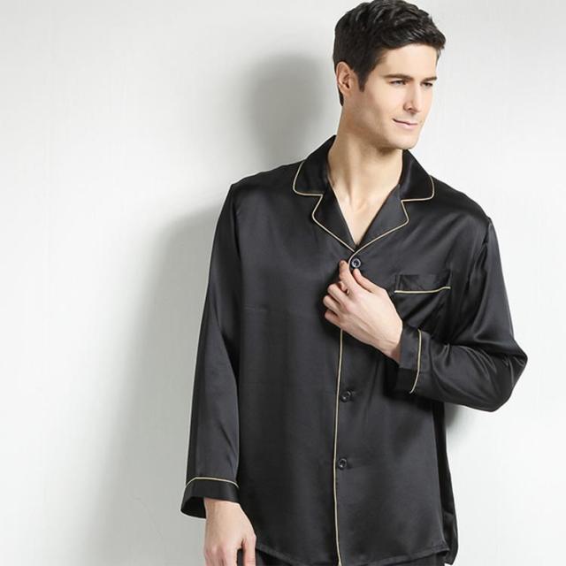 ルームウェア パジャマ 長袖 光沢 シルク100% 天然絹100％ ナイト