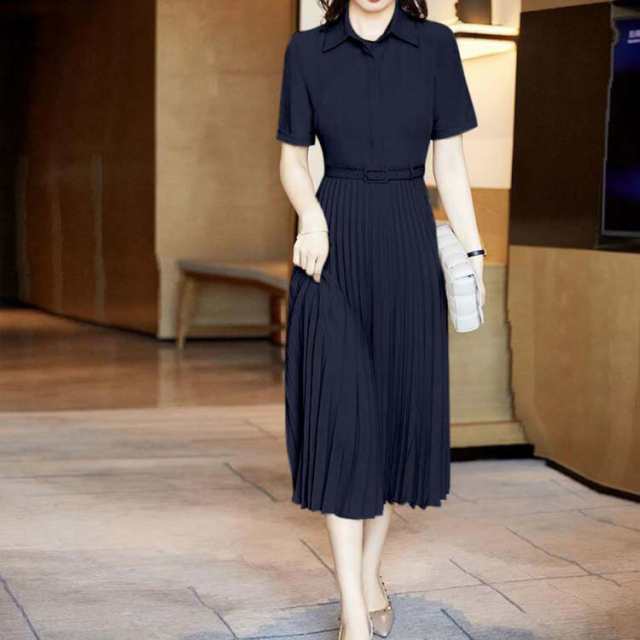 シャツワンピース シャツワンピース プリーツワンピース 夏 シャツワンピース シャツワンピース プリーツワンピース 夏