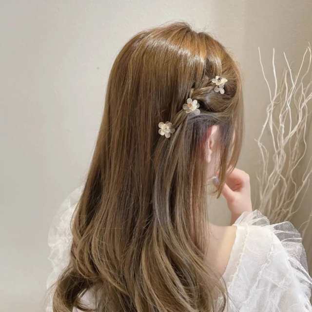 ミニ ヘアピン 花型 ヘアクリップ 女の子 レディース クリップ 髪留め