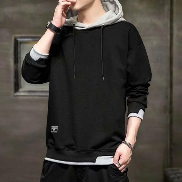 メンズ 無地 おしゃれ パーカー ロゴ ベージュ スウェット 長袖 フード