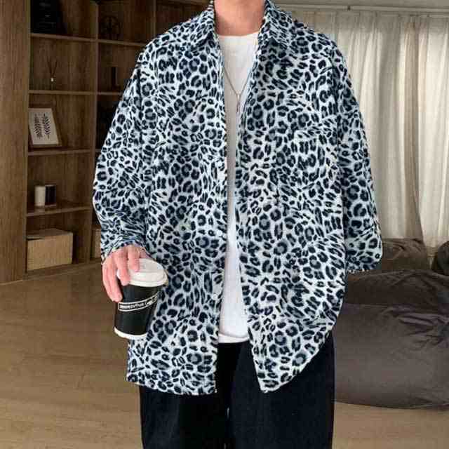 楽天市場】柄シャツ レオパード柄 ロングシャツ 長袖 ヒョウ柄