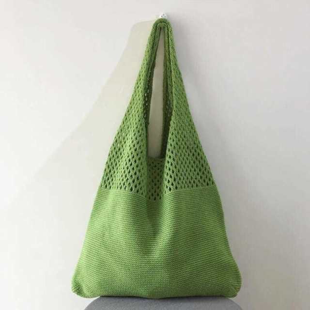レディース レディース ニットバッグ バッグ トートバッグ 編上げバッグ ハンドメイド カゴバッグ 軽量 お出かけ カジュアル 手編み 夏  の通販はau PAY マーケット - nagamo | au PAY マーケット－通販サイト
