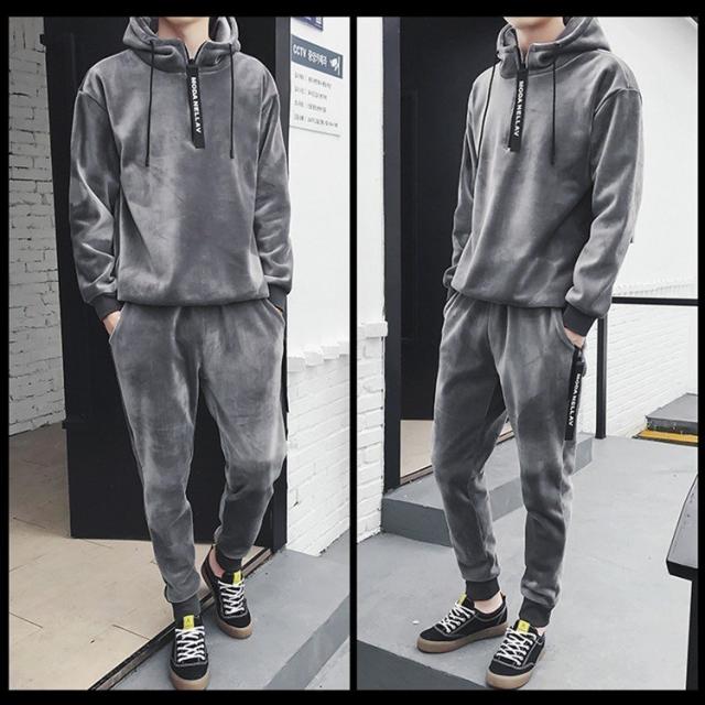 パーカー セットアップ 裏起毛 ベロア メンズ セットアップ 厚手