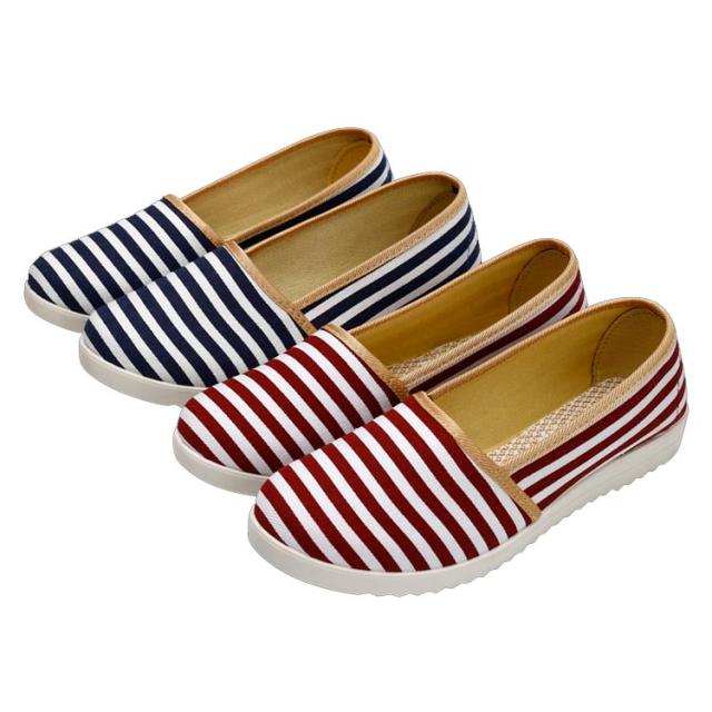 Amazon.com | Women's Stripe Canvas Flat Espadrilles