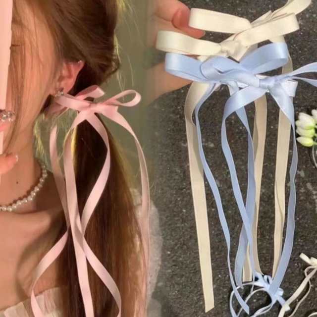送料無料 リボン ヘアアクセサリー 3本 ヘッドドレス クリップ