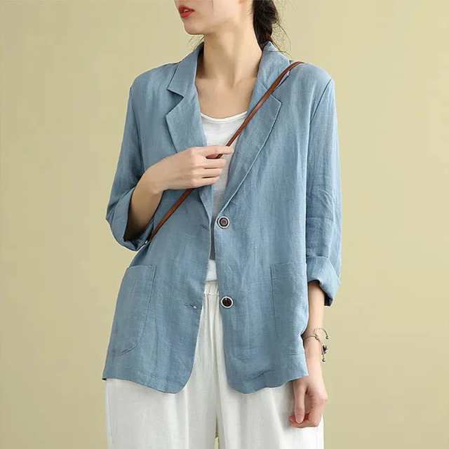 BEAMS F（ビームスF）EASY MARZOTTO リネン チェック ジャケット