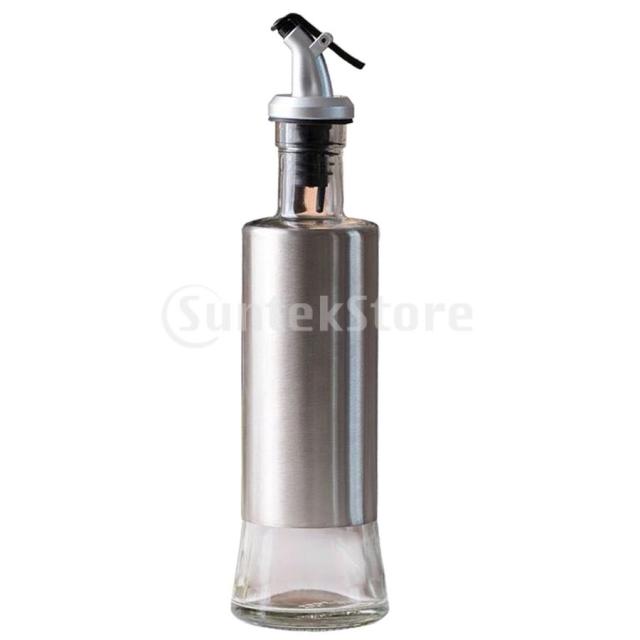 円筒形オリーブオイルディスペンサーオイルボトルガラス ドリップボトルスパウトなし 定番の冬ギフト