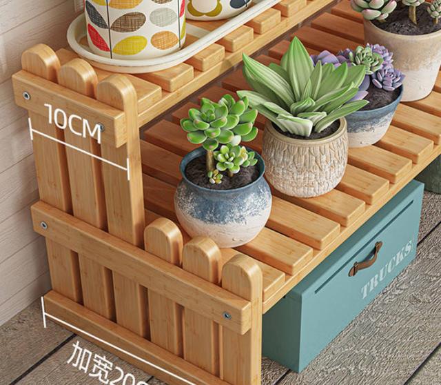 フラワースタンド 2段 竹製 ガーデニング スタンド 鉢置き 植木鉢