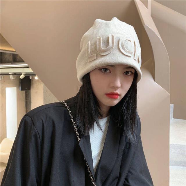 ニット帽 ベージュ レディース 秋冬 厚手 帽子 ニット 柔らか キャップ
