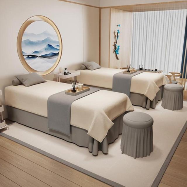 養生 SPA エステベッドカバー 洋式和式兼用 四季通用 布団カバー マッサージ専用 ボックスシーツ 枕カバー マッサージベッドカバー 寝具セット サロン専用 整体ベッドカバー ベッドカバーセット 防ダニ マッサージテーブル 椅子カバー 美容室用 4点セッ_1