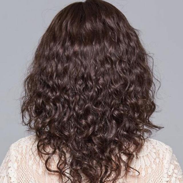 人毛100 ウィッグ フルウィッグ ロング パーマ 長さ 約45cm 医療用