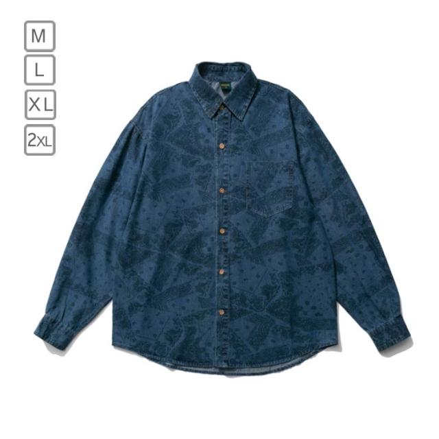 バンダナ柄 デニムシャツ ンダナ 総柄シャツ ペイズリー 柄シャツ ンダナ ペーズリー ペイズリー柄 メンズ ゆったり 春 秋冬 冬 個性 ファッション メンズ  B系 長袖の通販は 5,428円