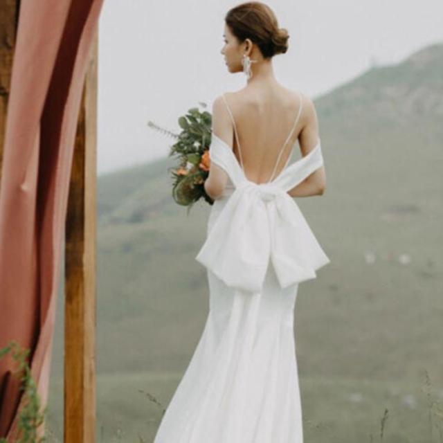 キャミソールドレス トレーン付きドレス ウエディング ウェディング