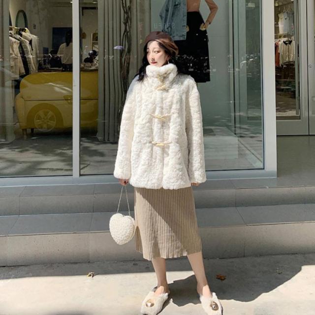 ミドルコート ダッフルコート フェイクファー ファーコート ファー