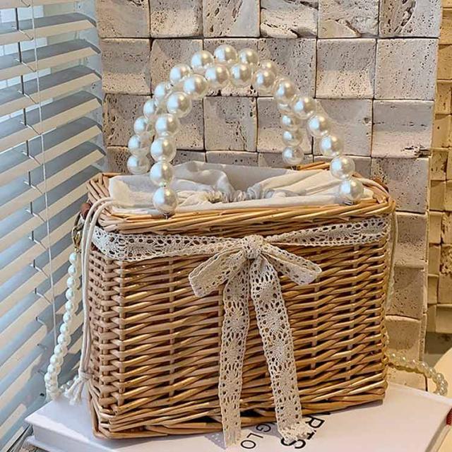 カゴバッグ ショルダー 斜めがけ 水着 夏 海 プール 浴衣 レース レジャー カゴバッグ ショルダー 斜めがけ 水着 夏 海 プール 浴衣 レース