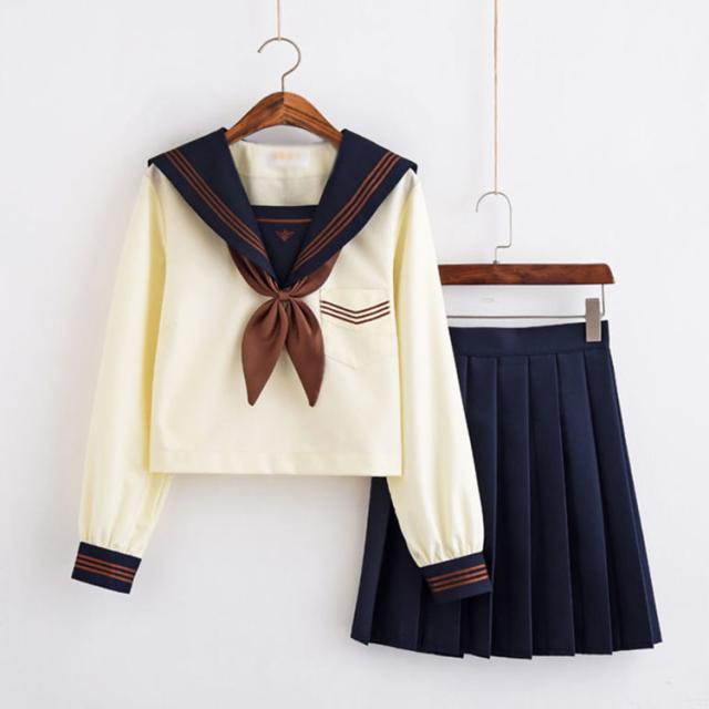 春 秋 長袖 セーラー服 半袖 コスプレ 女子制服 コスチューム 2タイプ 