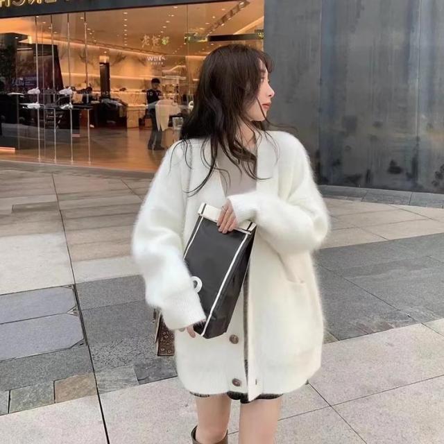ロングカーディガン 丈長め 膝丈 ニット レディース 長袖 ショール アウター 秋冬 コート 厚手 保温 もふもふ?ふわふわ セーター aquagarage ロングカーデ ロング丈 ニット ロングカーディガン